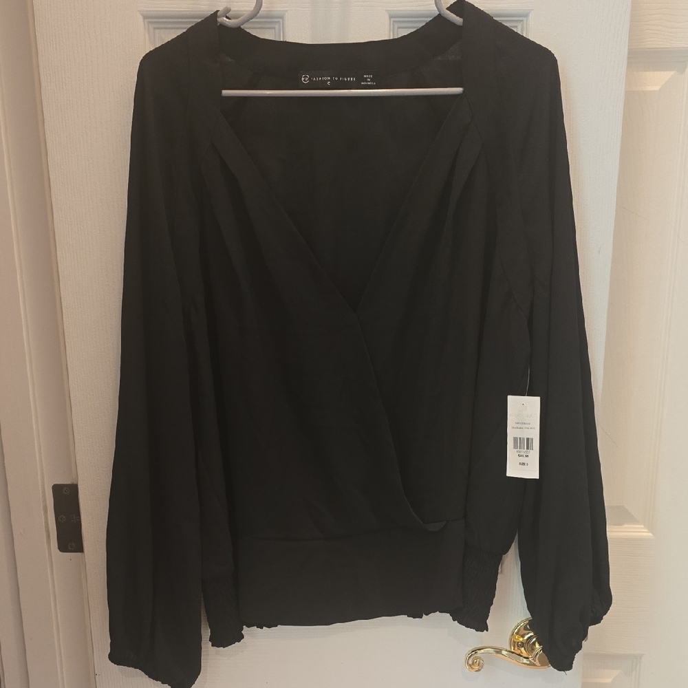 Fashion to Figure Elegant Black Blouse